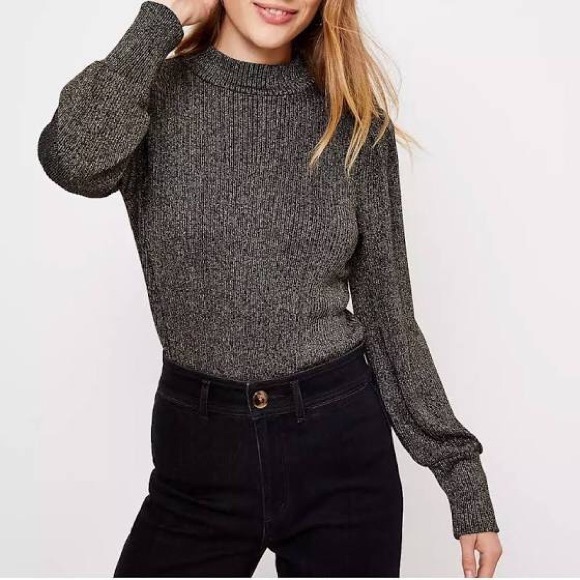 NWT Loft Sparkle Sweater Beige - Picture 1 of 2